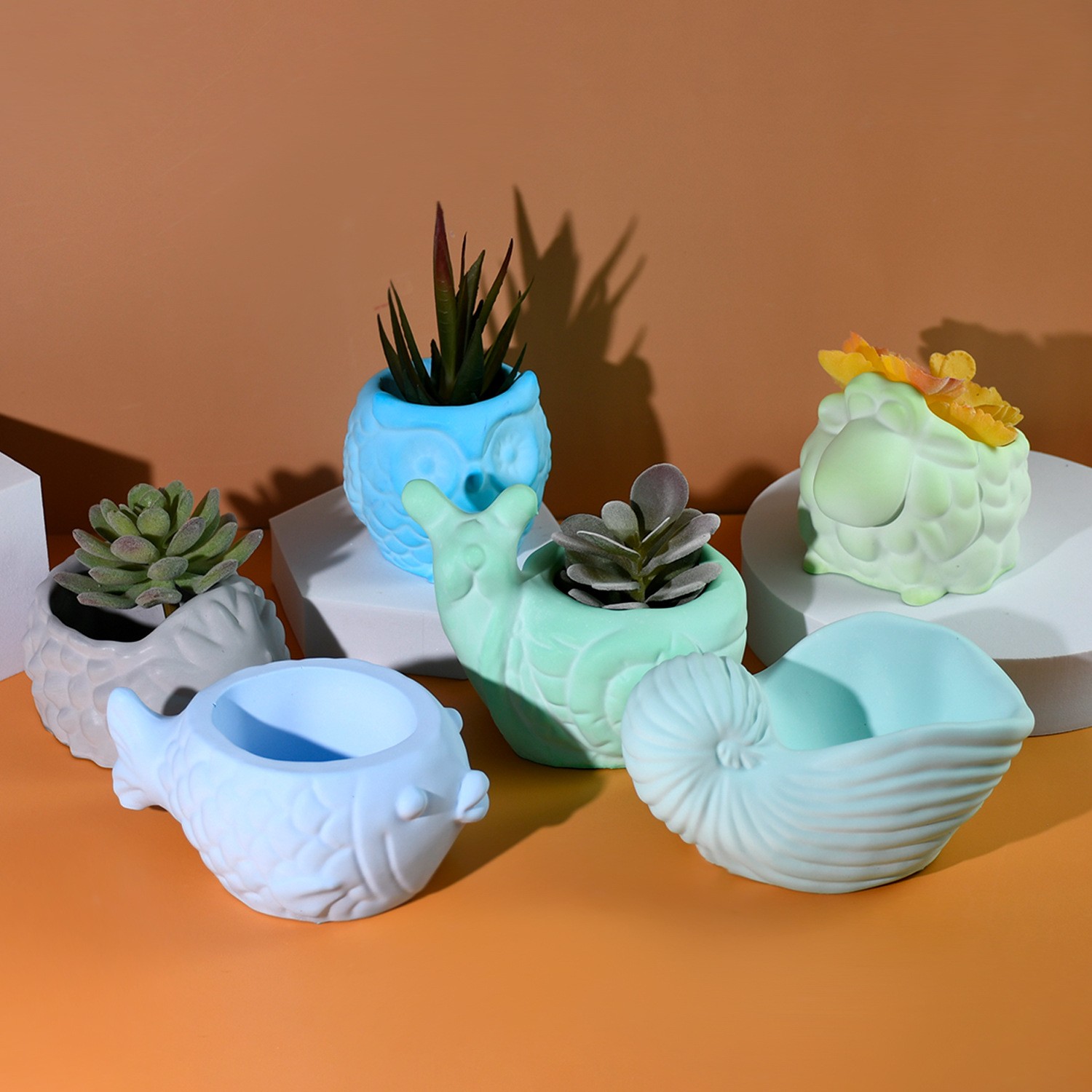 3D Animal Flower Pot Silicone  - đánh giá và giá Succulent Set