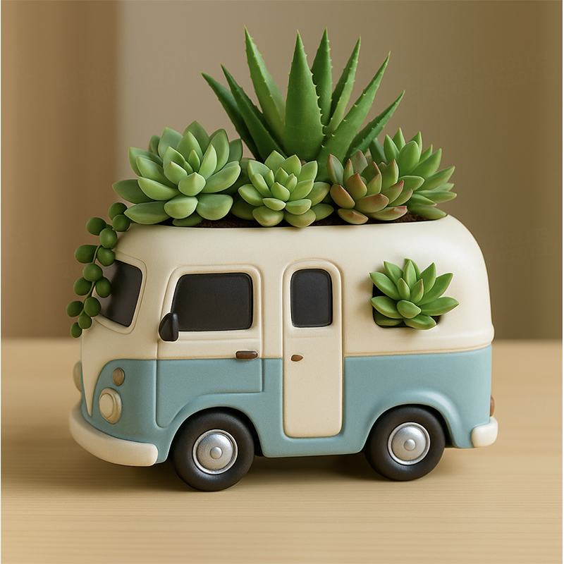 3D Vintage Bus Car Succulent P - đánh giá và giá Succulent Set