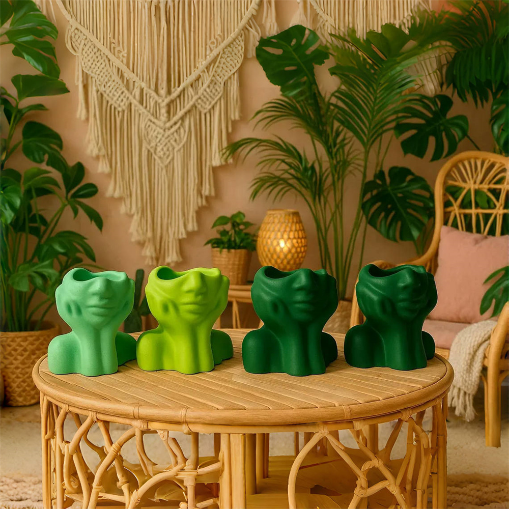 Abstract Face Planter Pot Sili - đánh giá và giá Succulent Set