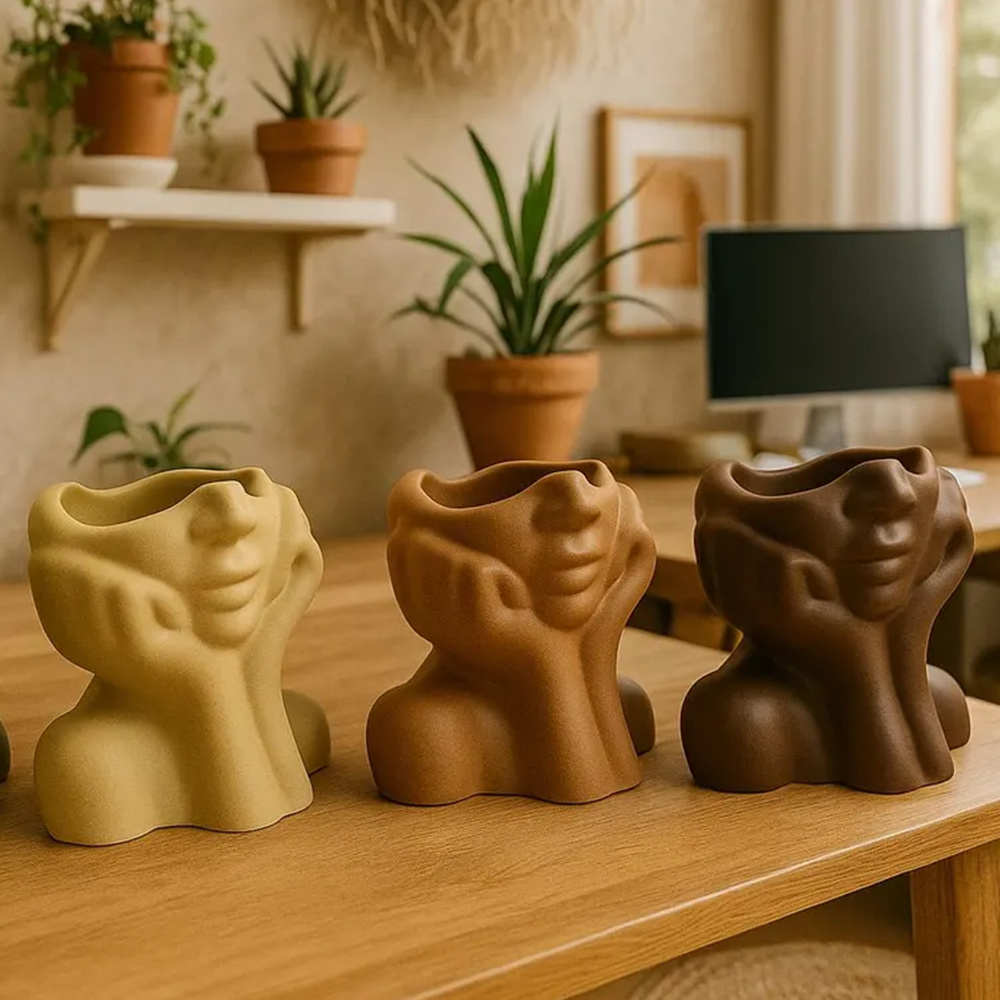 Abstract Face Planter Pot Sili - đánh giá và giá Succulent Set