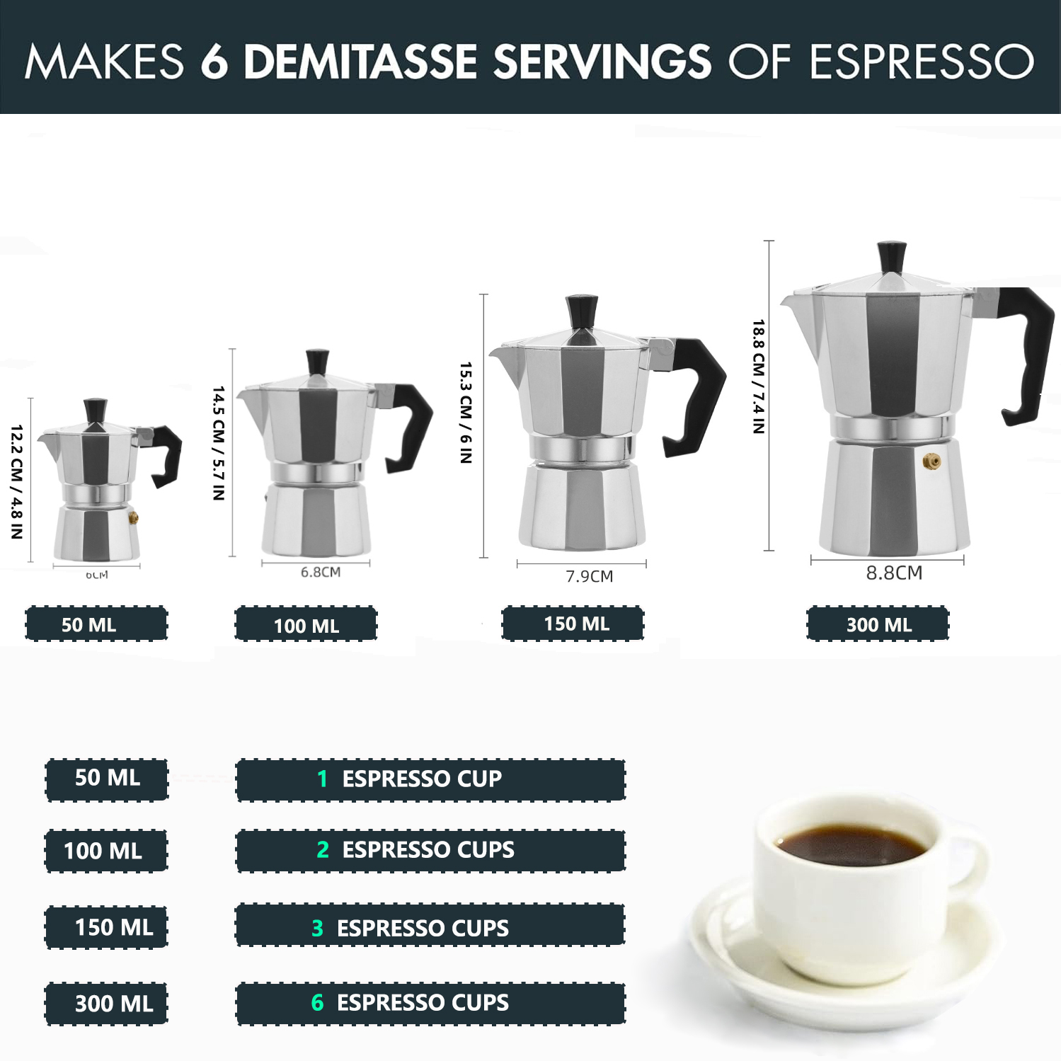Classic Aluminum Moka Pot 50-3 - đánh giá và giá Pothos